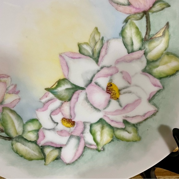 1950’s Arzberg Porcelain 10” Hand Painted Artist Signed Floral Plate - Picture 3 of 7